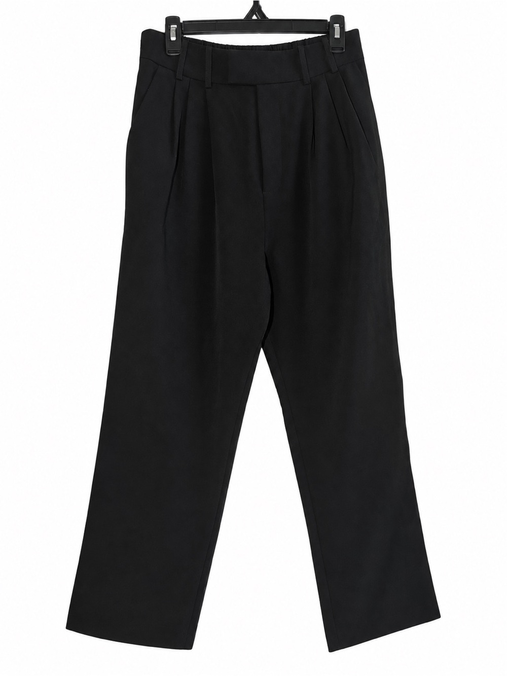 AQUA Bloomingdale’s Black Pleated Cropped Trousers Women’s Size M